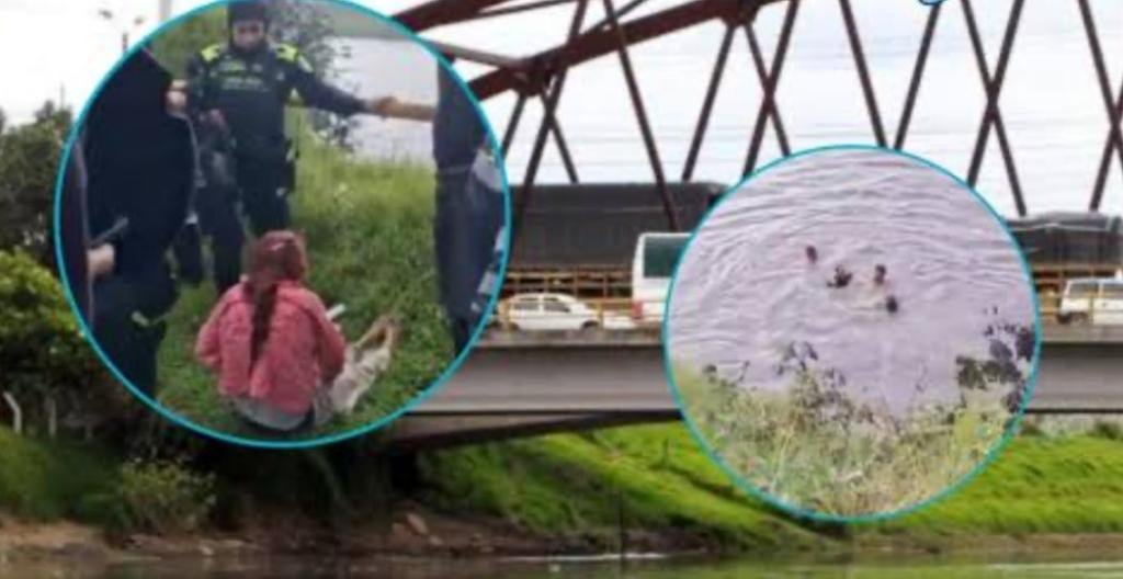 Mujer de Aracataca lanzó a su bebé desde un puente para asesinarla y luego se tiró ella,pero dos policías ángeles les salvaron la vida