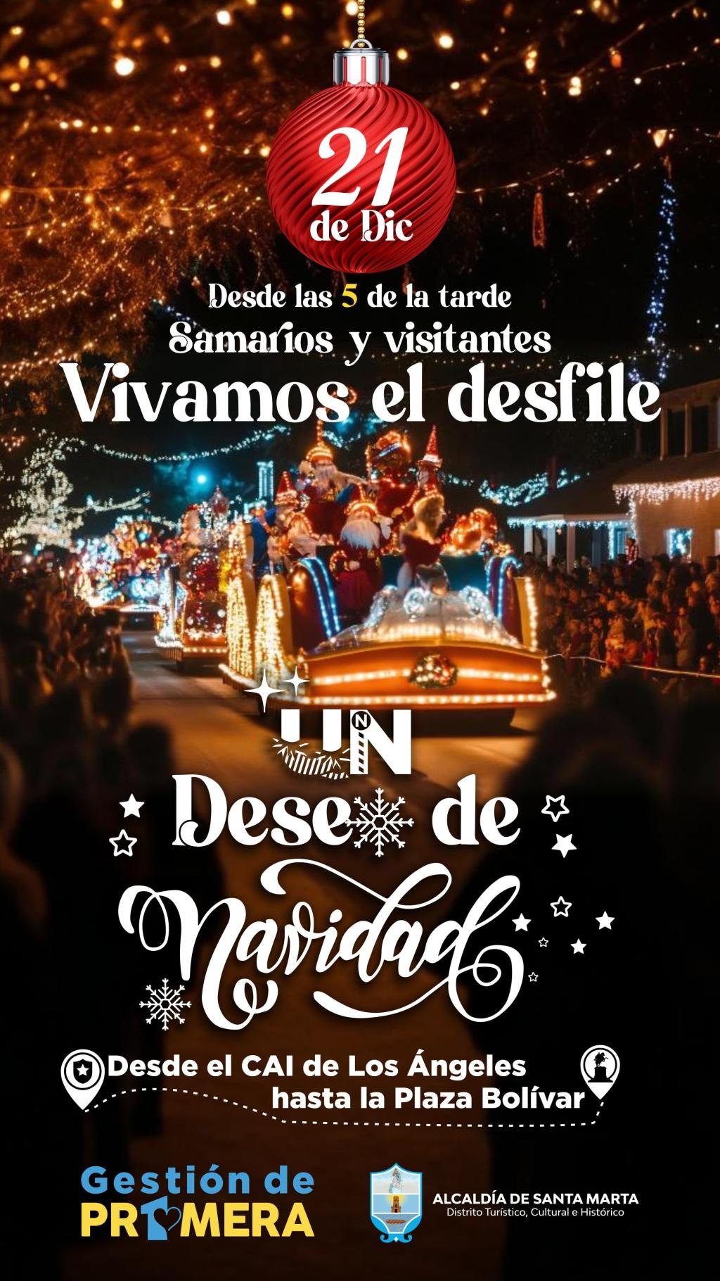 Este 21 de diciembre se realizará caravana navideña en Santa Marta