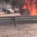 Pánico en la Troncal del Caribe por carro que se incendió