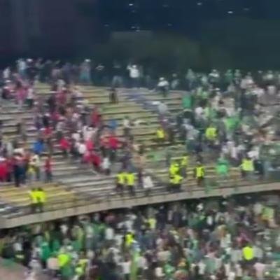 Desmanes entre hinchas de Junior y Atlético Nacional en el Atanasio Girardot