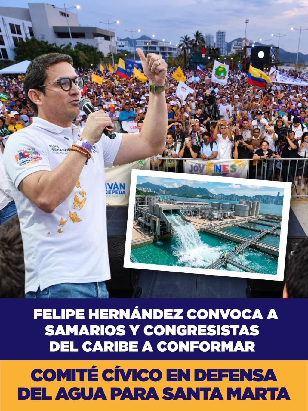 Felipe Hernández convoca a samarios y congresistas del Caribe a conformar Comité Cívico en defensa del agua para Santa Marta