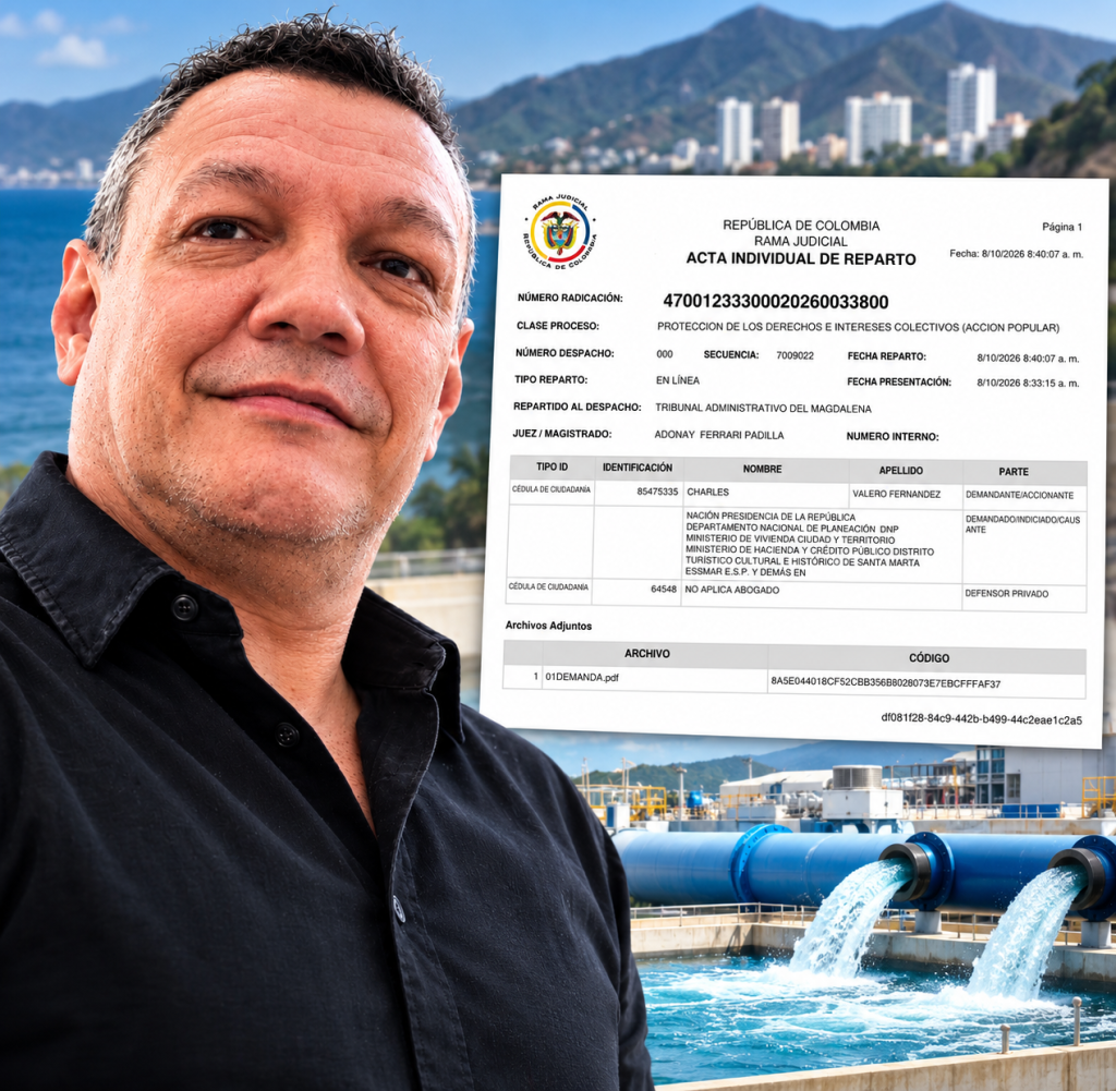 ¡La sed de los samarios no da espera! Charles Valero interpone acción popular contra el Estado  y cuestiona demora judicial frente a las desalinizadoras