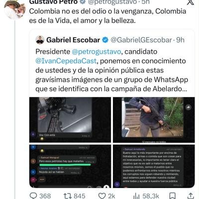 “Zurdo muerto, matar o morir y hay que eliminar a quien piensan diferente”: Con armamento largo, amenazan a simpatizantes de Cepeda previo a la jornada electoral