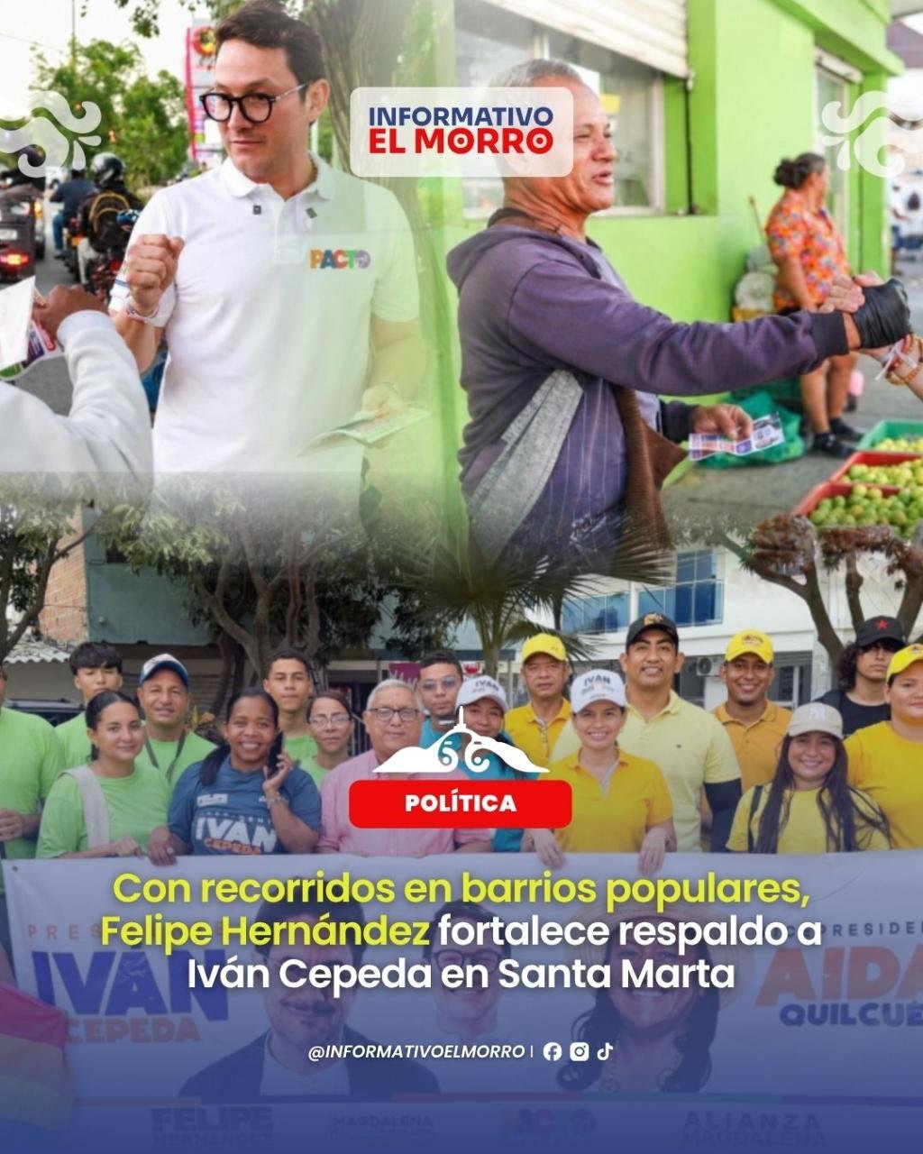 Con recorridos en barrios populares, Felipe Hernández fortalece respaldo a Iván Cepeda en Santa Marta